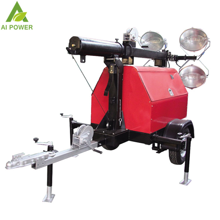 Diesel Fuel Mitsubishi Road Portable Generator Light Tower 9m Diesel Light Plant Generator 10kw